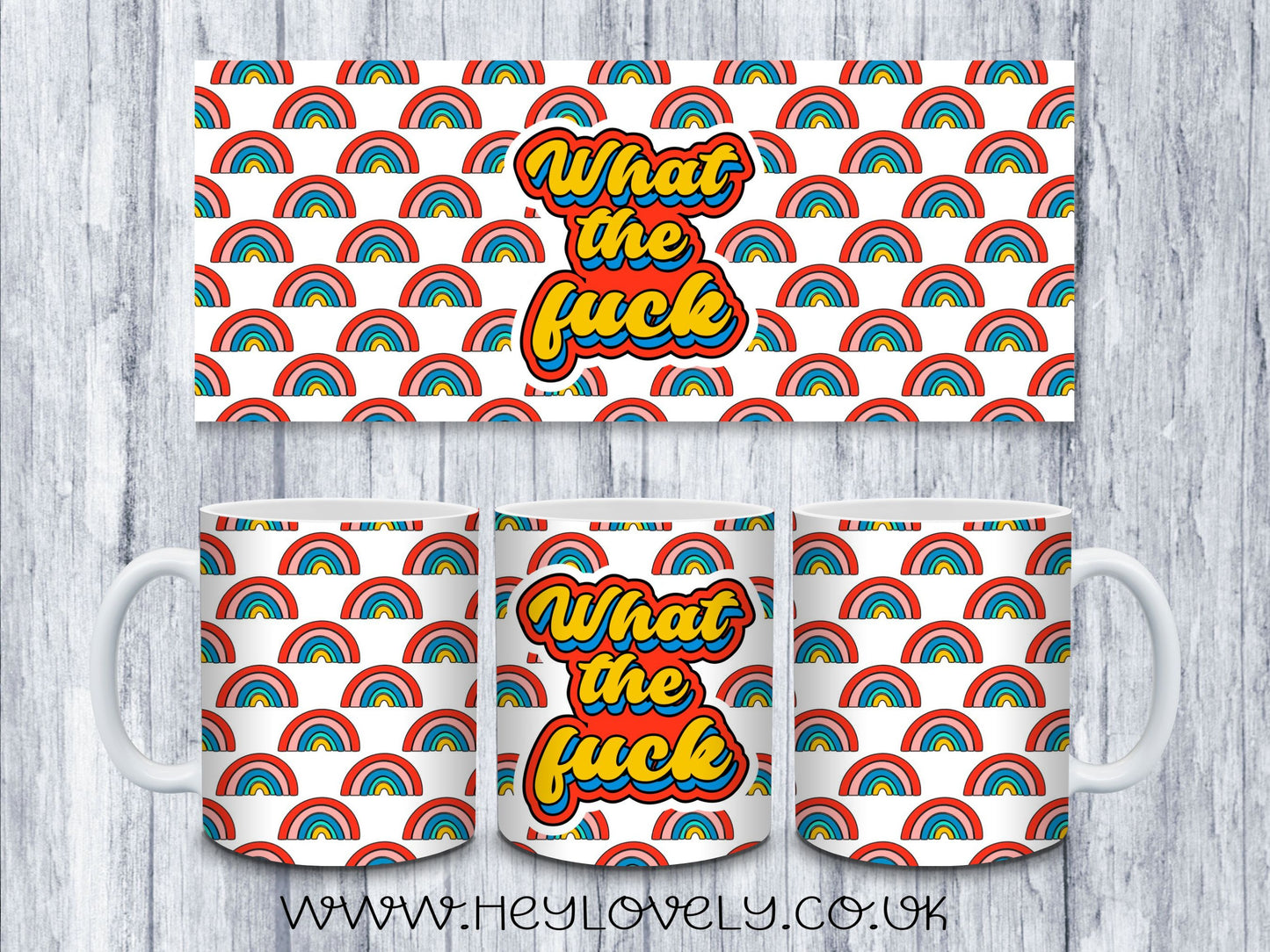Sweary Mug Retro Rainbow Design