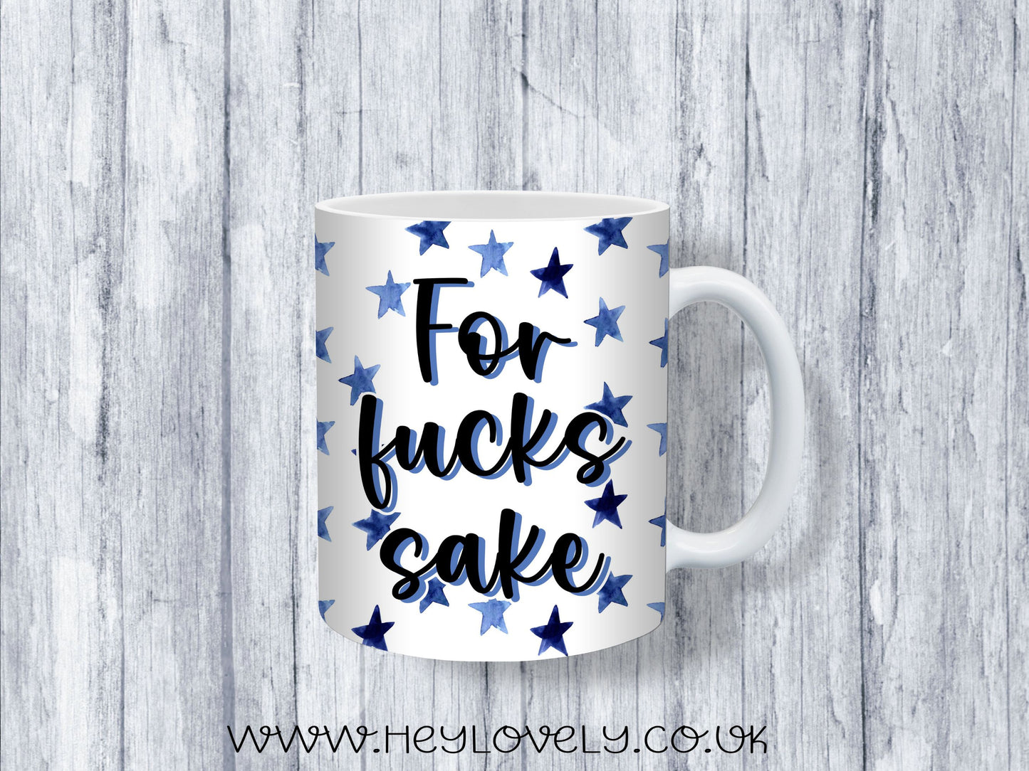 Sweary Mug Blue Stars