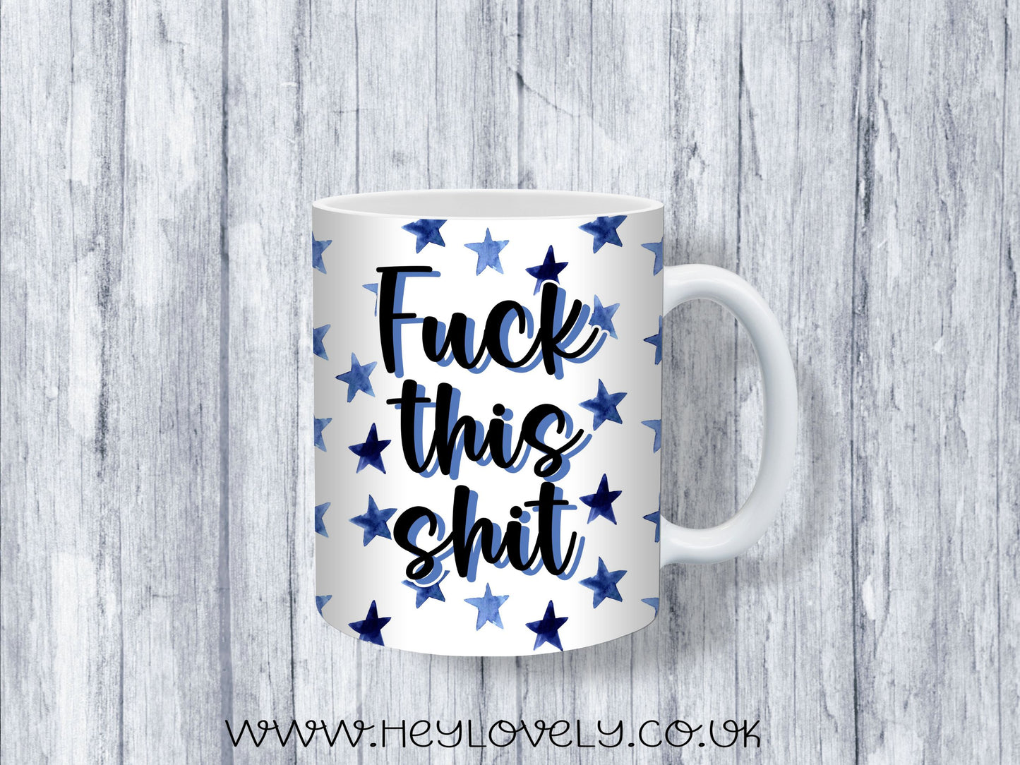 Sweary Mug Blue Stars