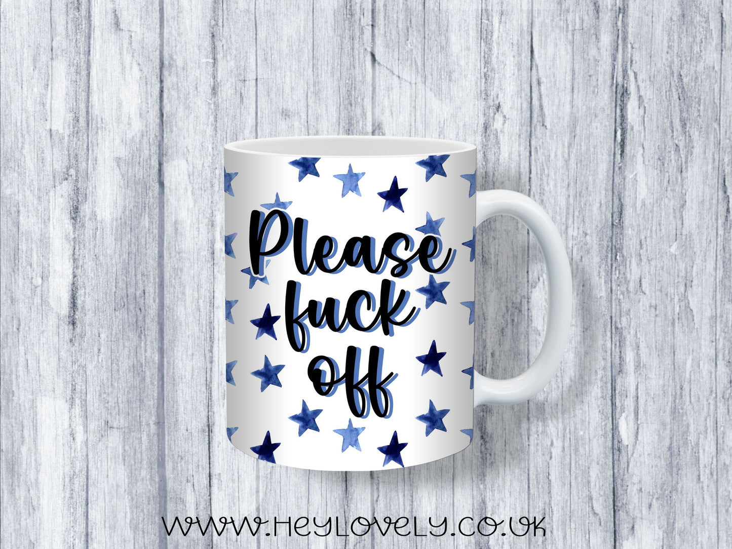 Sweary Mug Blue Stars