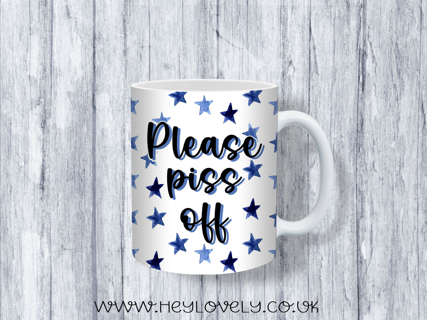 Sweary Mug Blue Stars