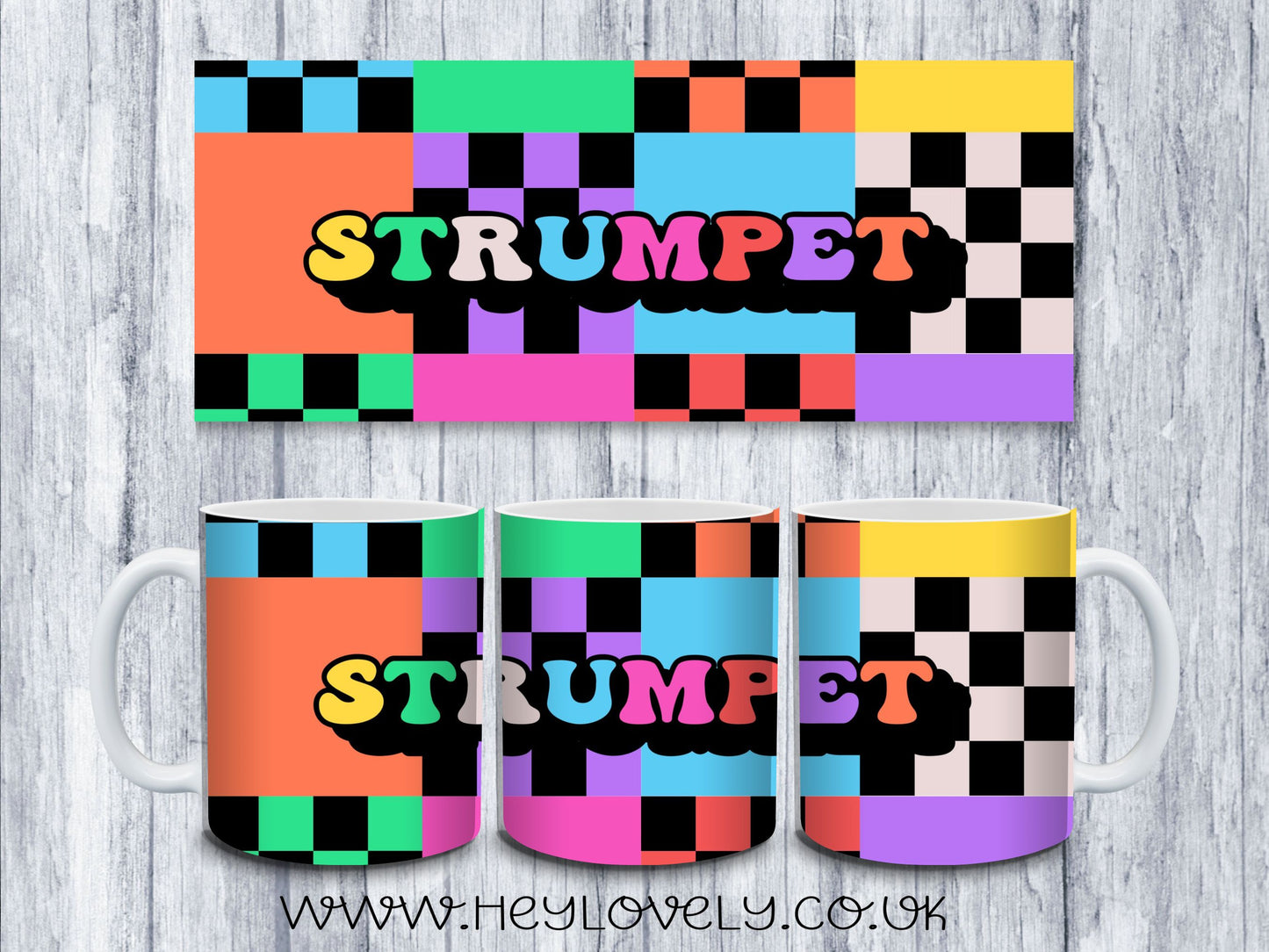 Sweary Mug Bright Squares Design