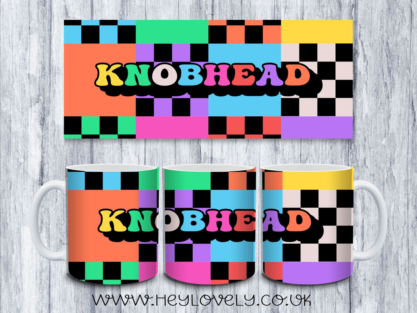 Sweary Mug Bright Squares Design