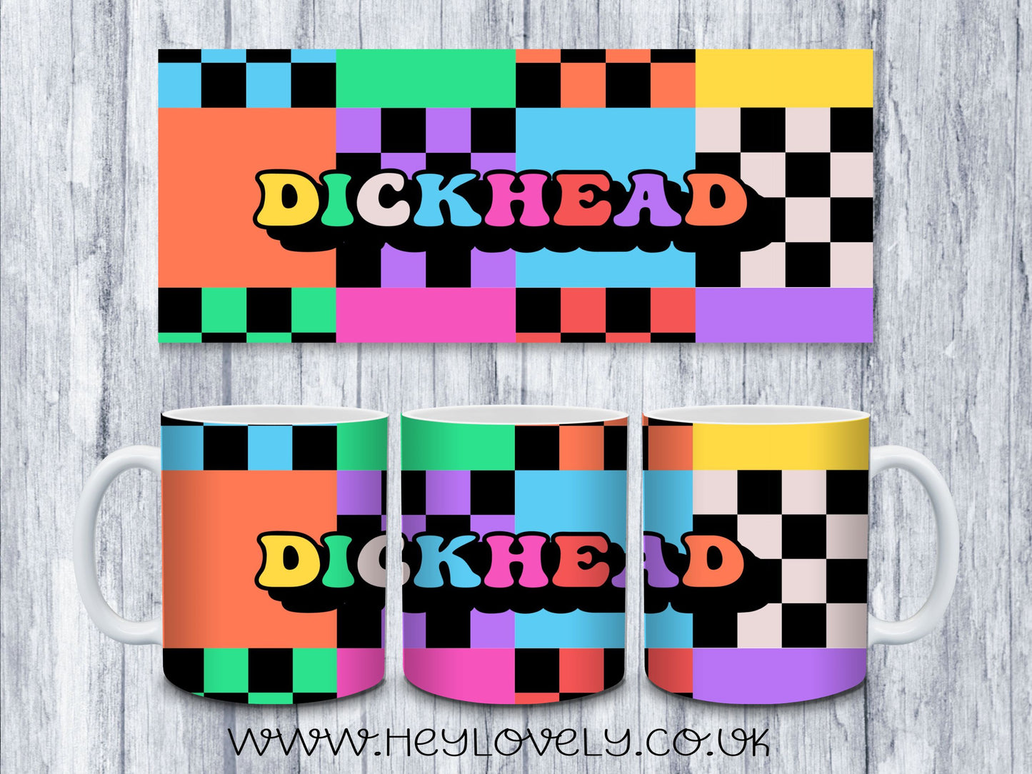 Sweary Mug Bright Squares Design