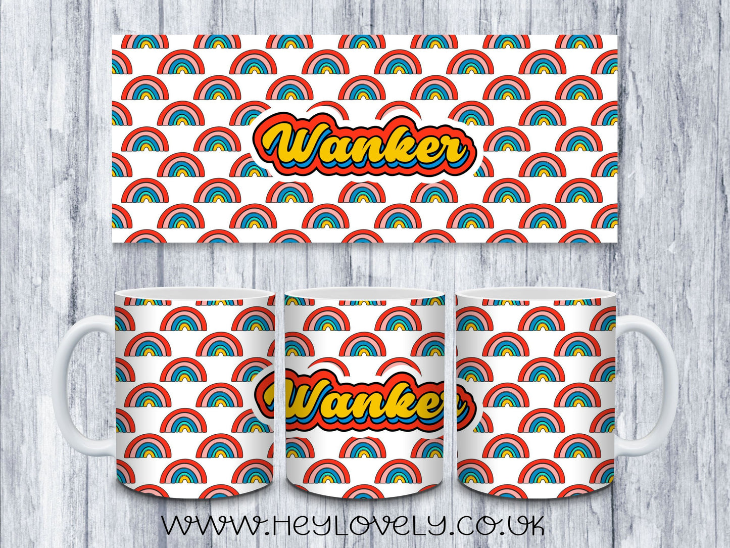 Sweary Mug Retro Rainbow Design
