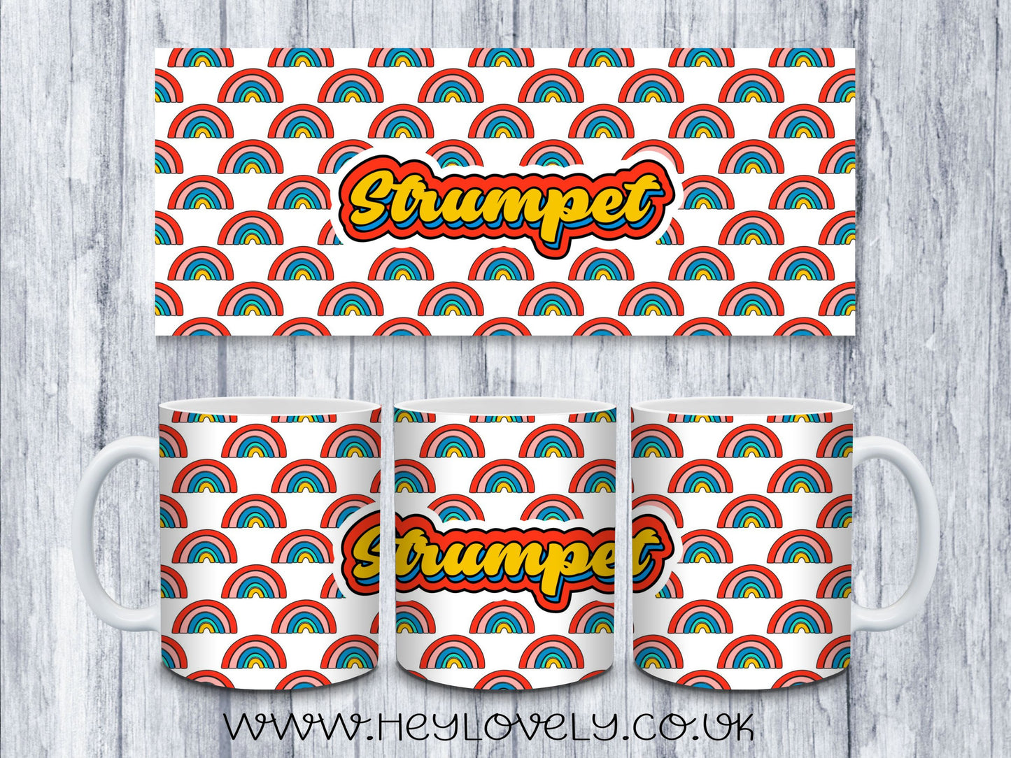 Sweary Mug Retro Rainbow Design