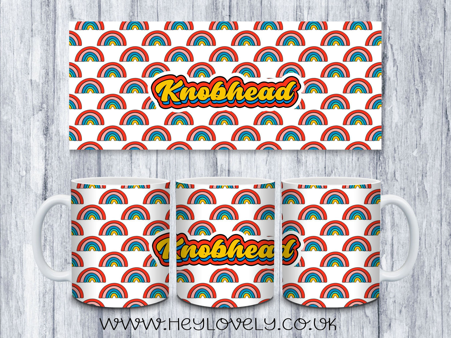 Sweary Mug Retro Rainbow Design