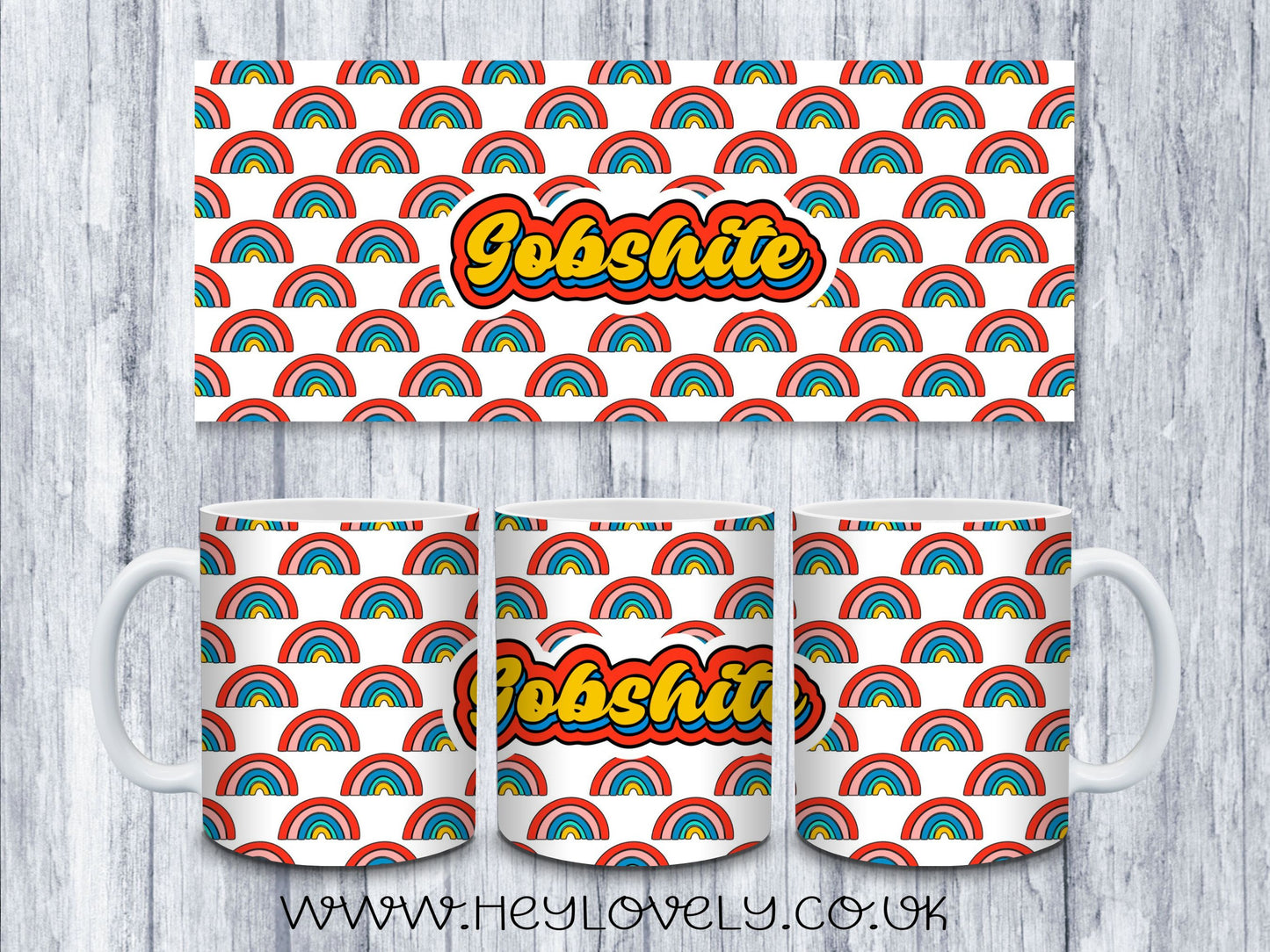 Sweary Mug Retro Rainbow Design