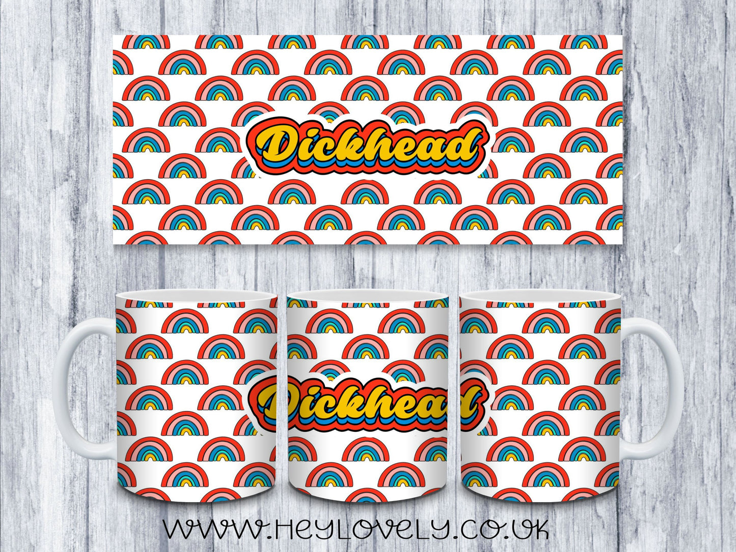 Sweary Mug Retro Rainbow Design