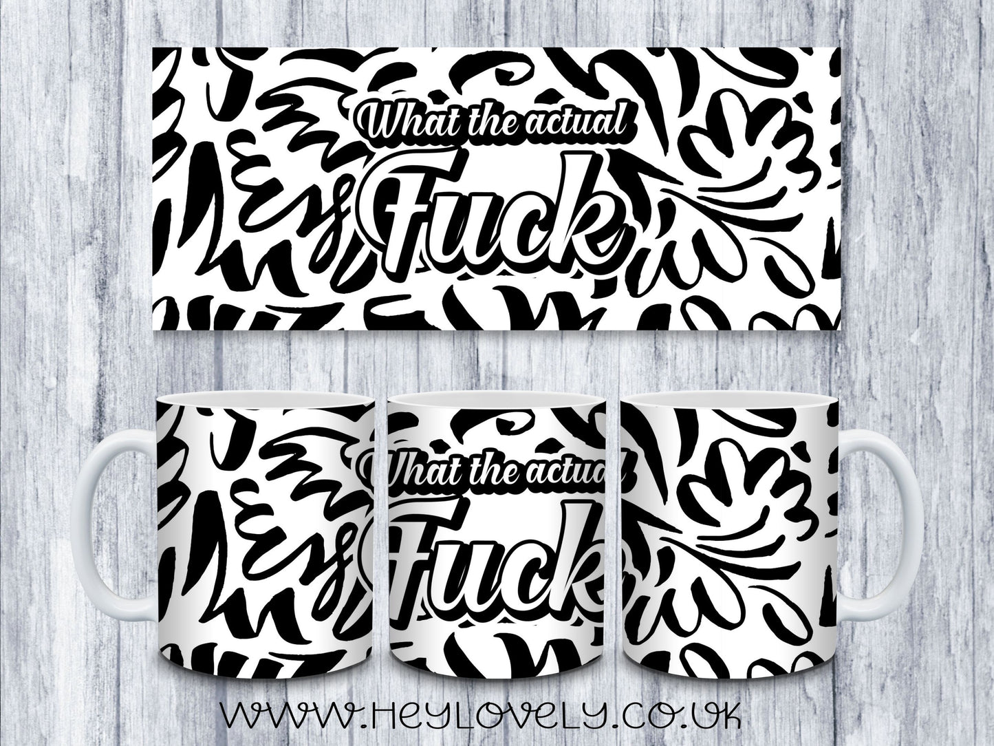 Sweary Mug Black & White Design