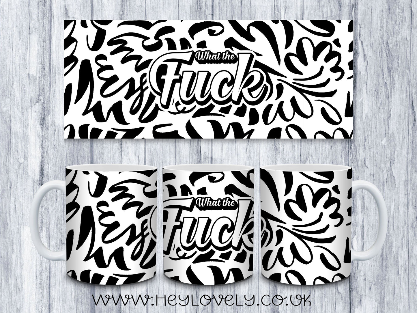 Sweary Mug Black & White Design