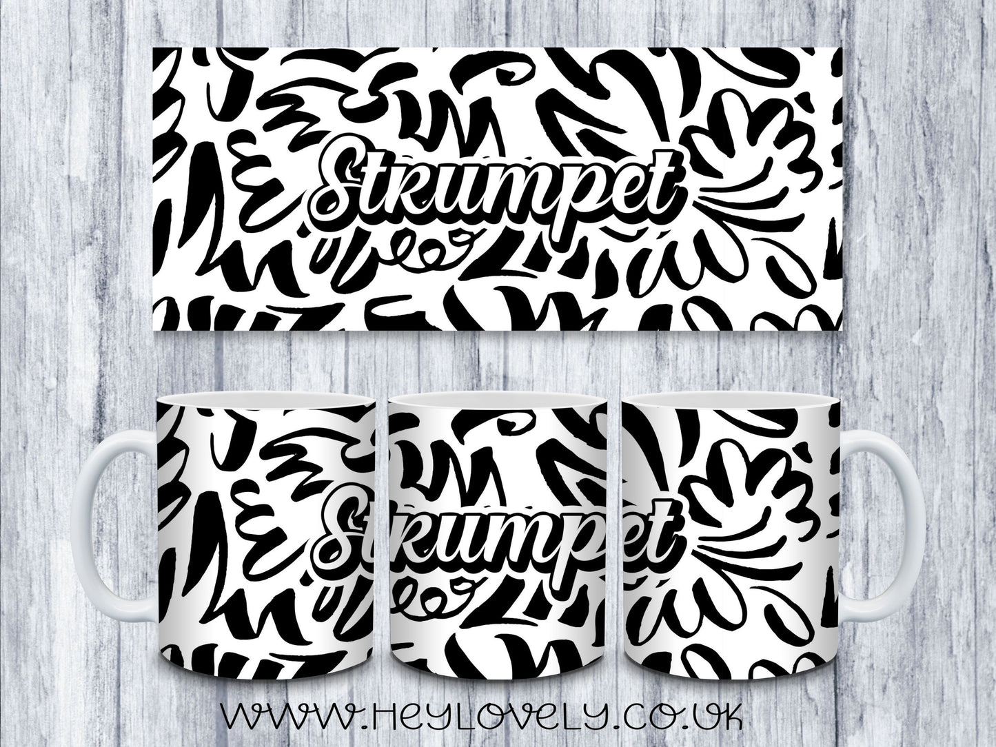 Sweary Mug Black & White Design
