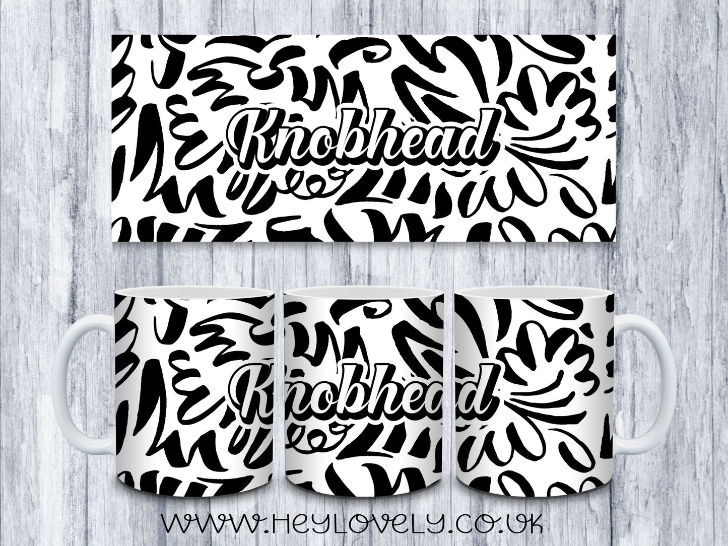Sweary Mug Black & White Design
