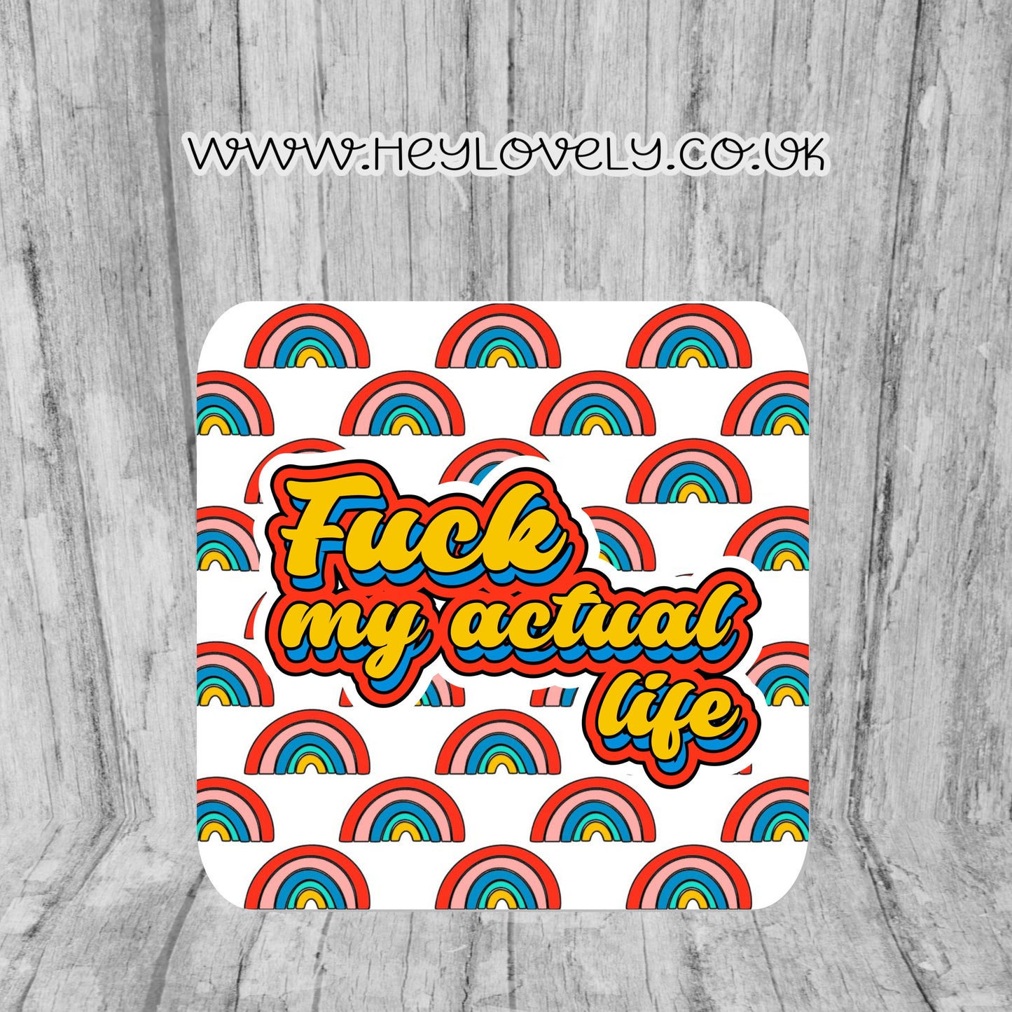 Sweary Mug Retro Rainbow Design