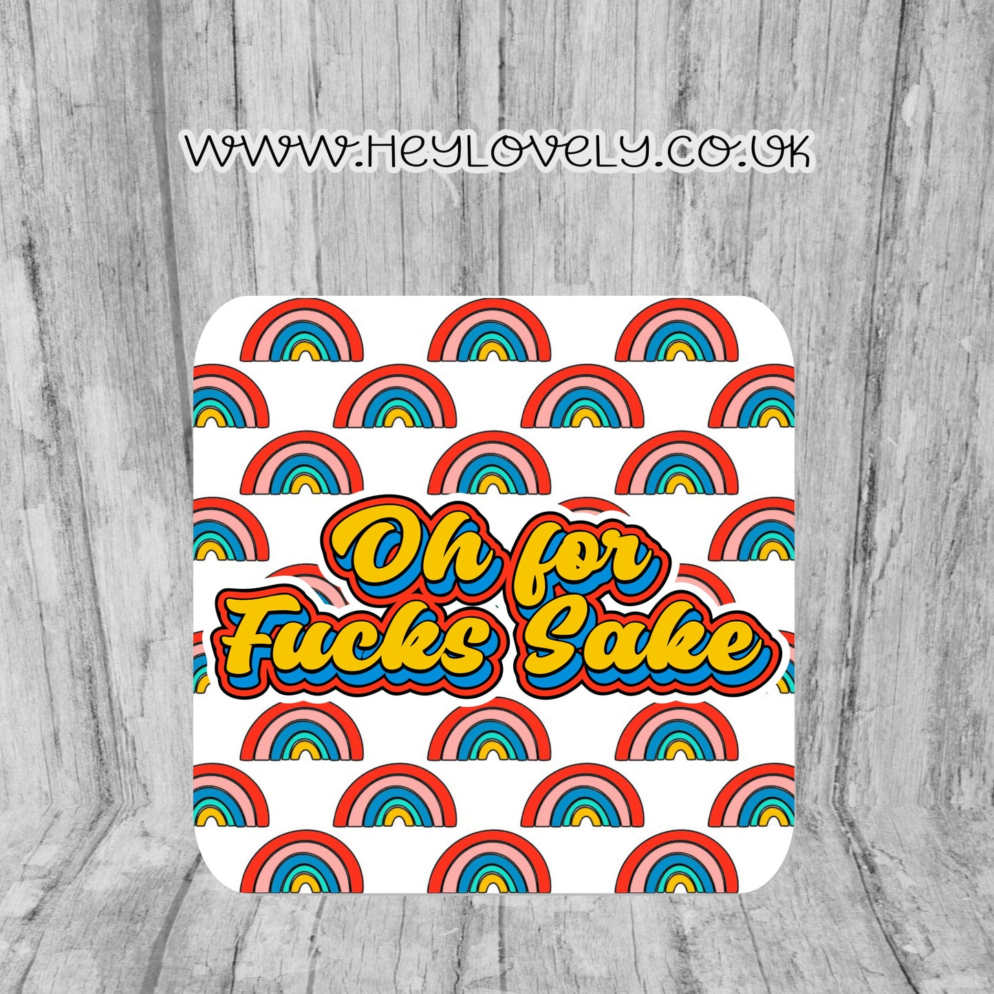 Sweary Mug Retro Rainbow Design
