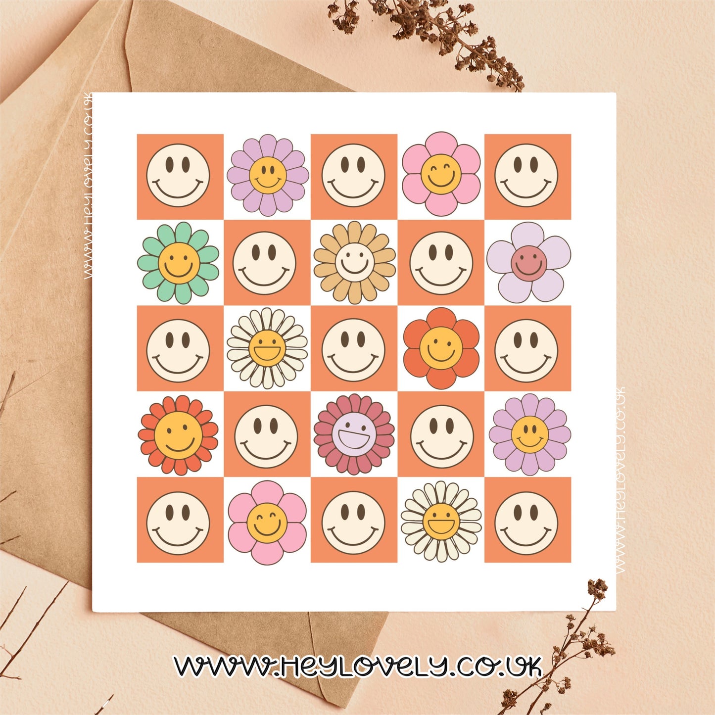 Smiley faces card