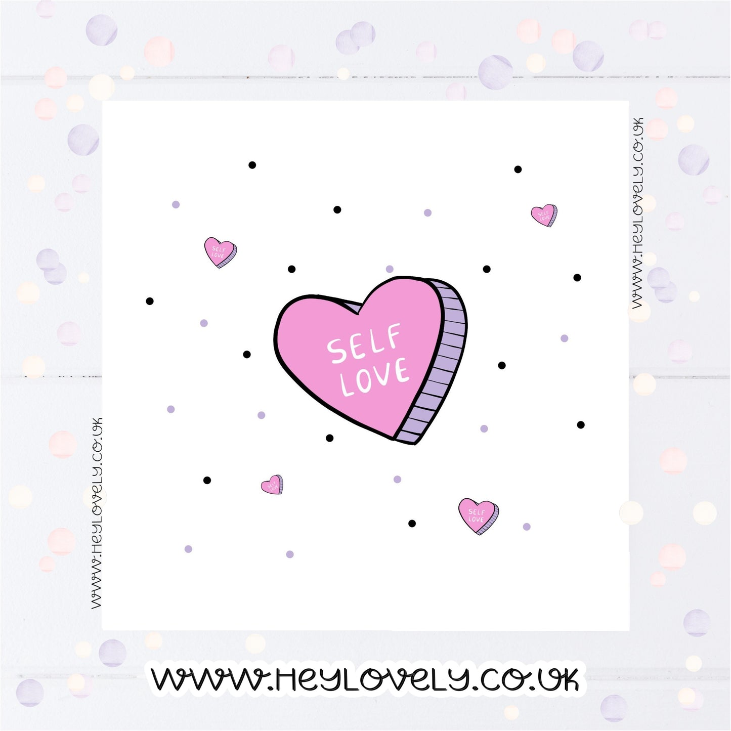 Self love card - pink hearts