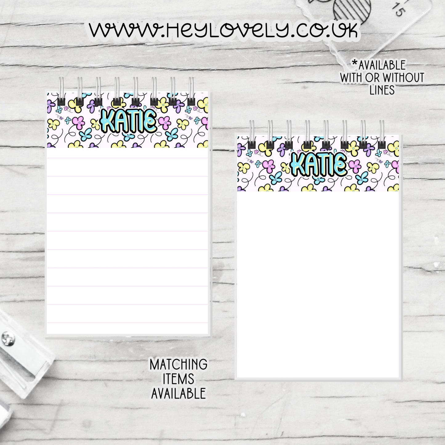 A6 or A5 Wire Bound Notepad * Set 20