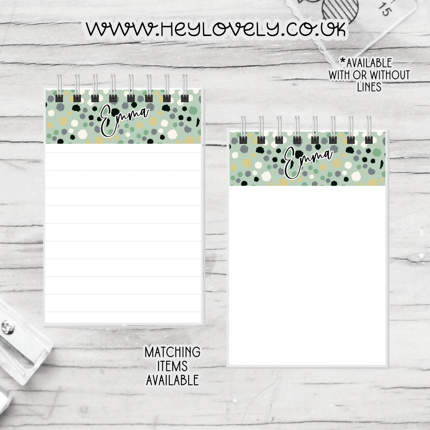 A6 or A5 Wire Bound Notepad * Set 21