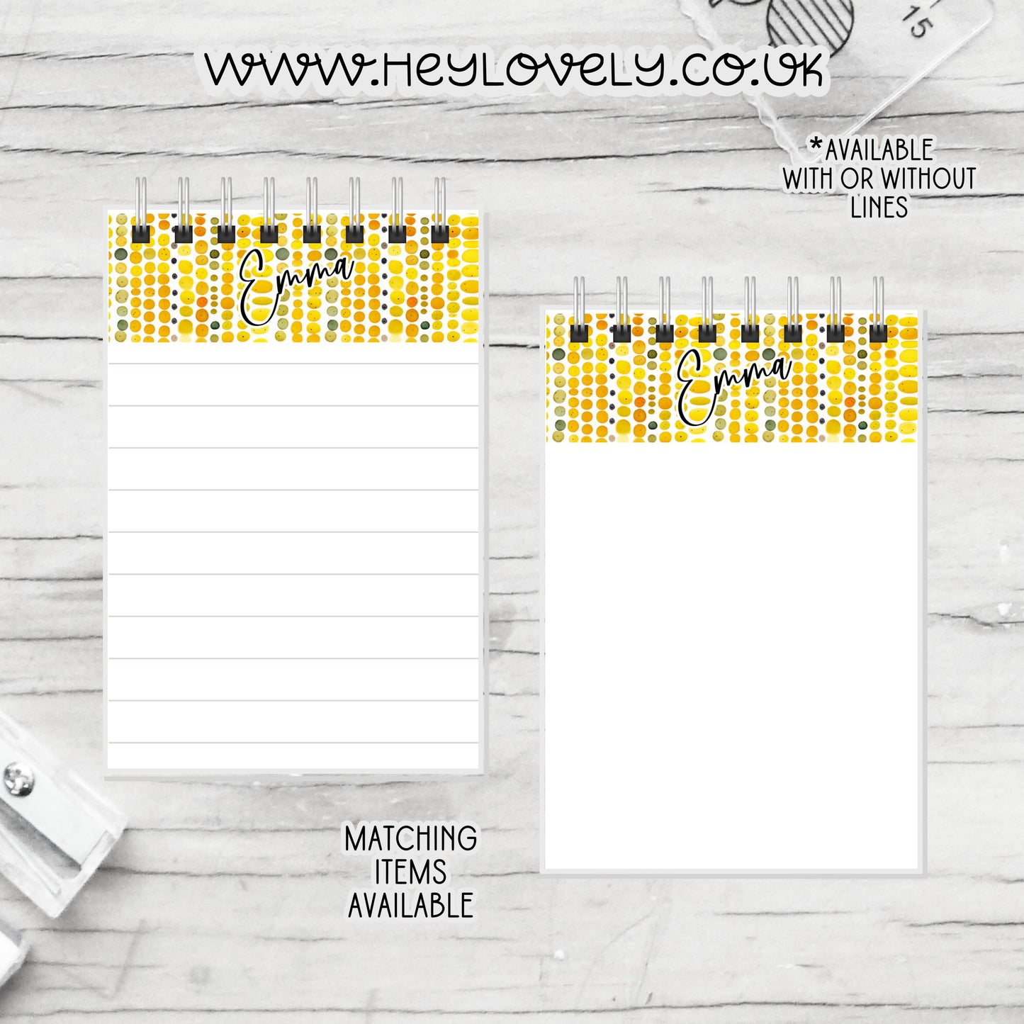 A6 or A5 Wire Bound Notepad * Set 24