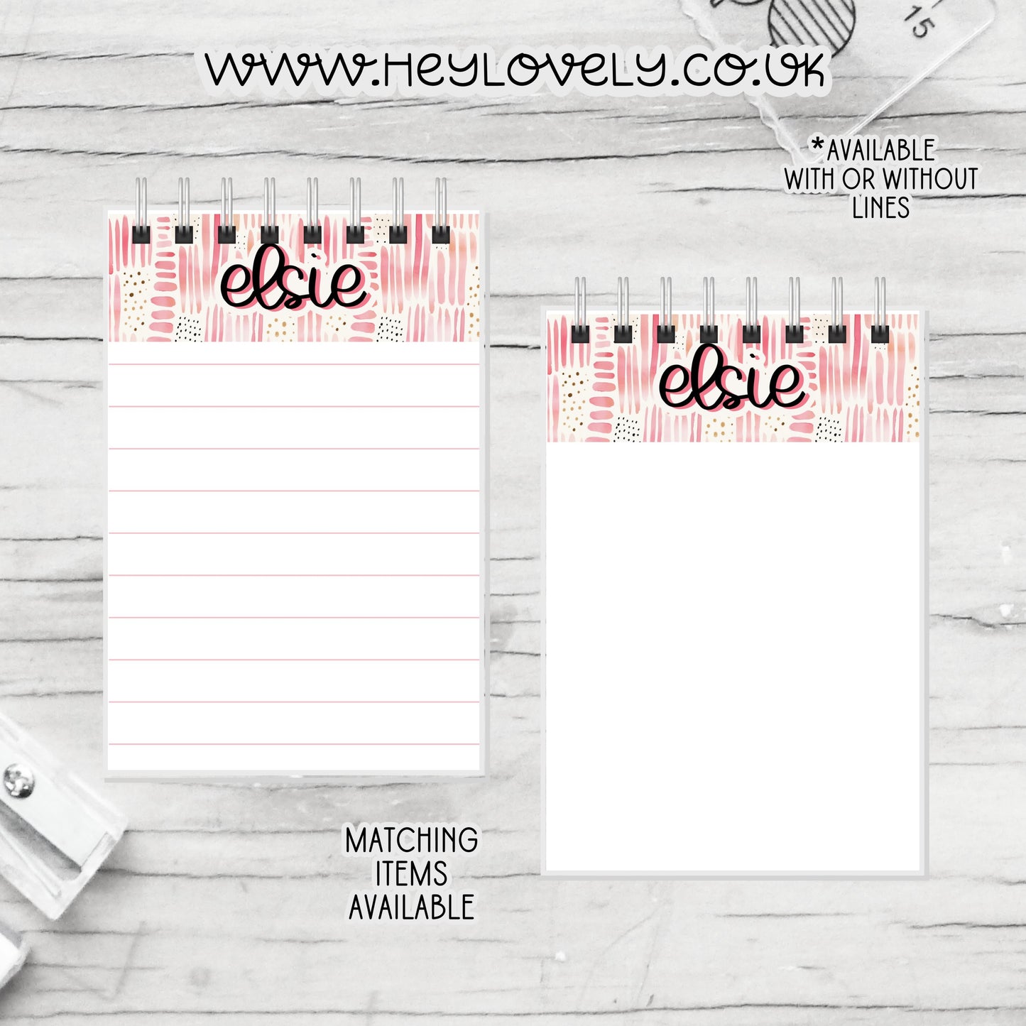 A6 or A5 Wire Bound Notepad * Set 28