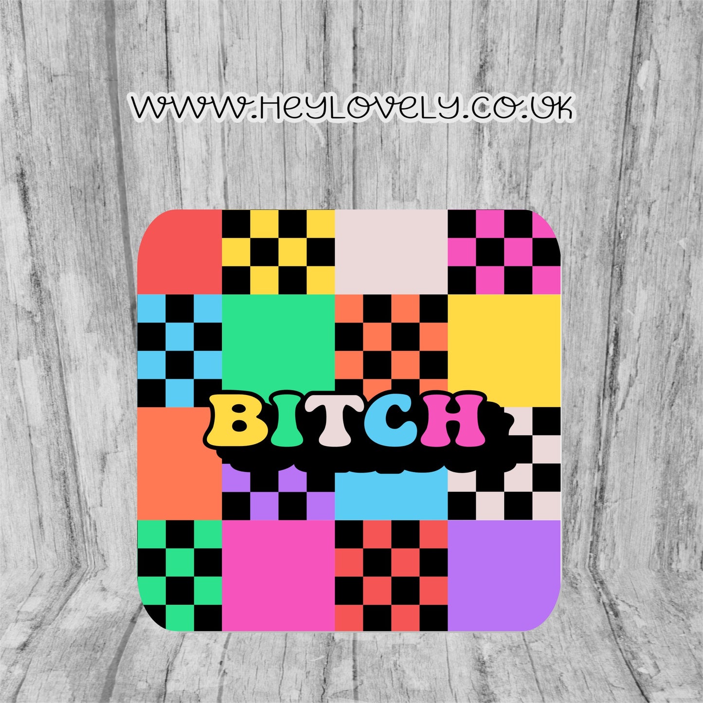 Sweary Mug Bright Squares Design
