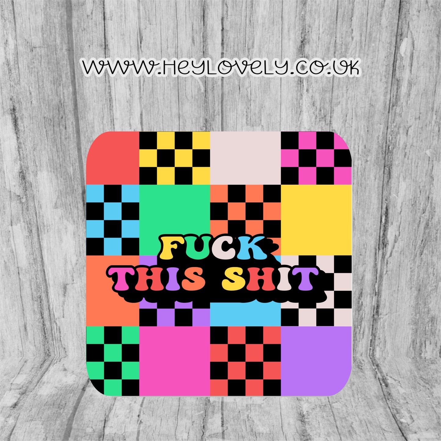Sweary Mug Bright Squares Design