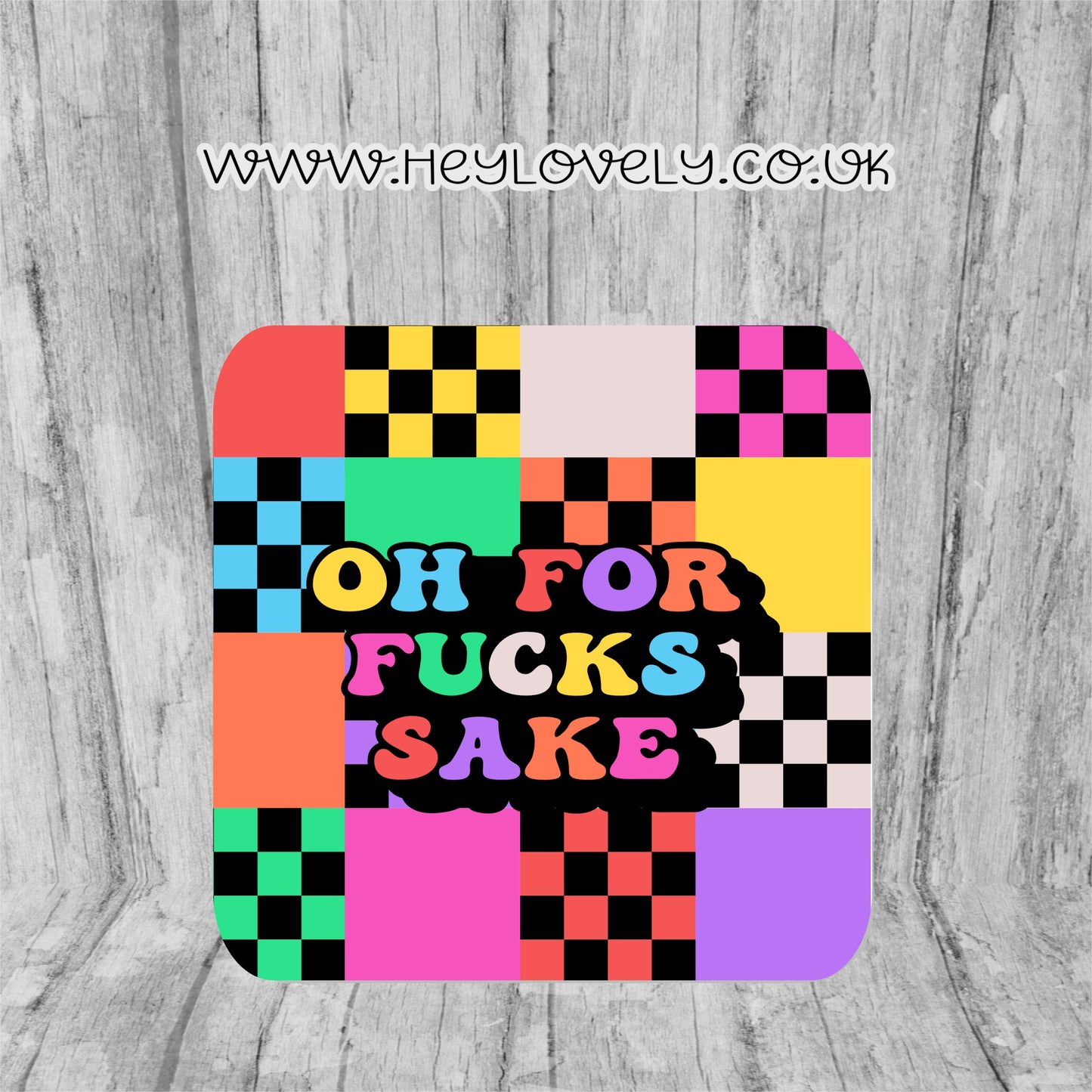 Sweary Mug Bright Squares Design