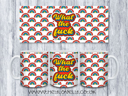 Sweary Mug Retro Rainbow Design