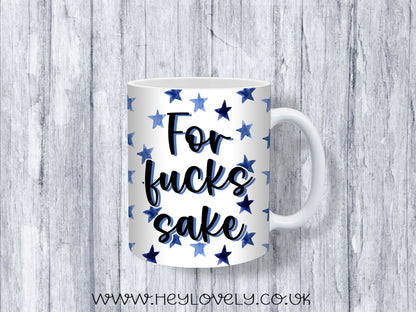 Sweary Mug Blue Stars