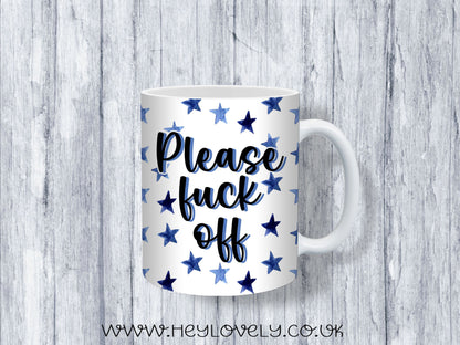 Sweary Mug Blue Stars