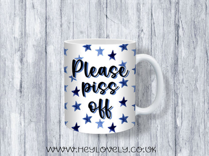 Sweary Mug Blue Stars