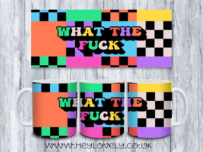 Sweary Mug Bright Squares Design