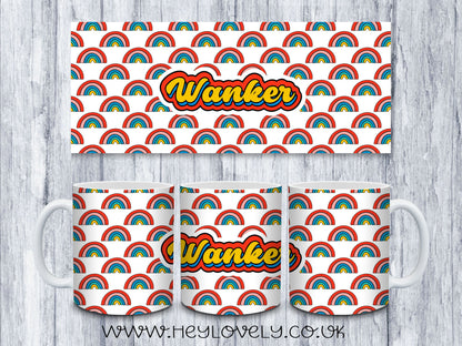 Sweary Mug Retro Rainbow Design