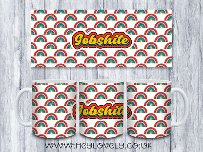 Sweary Mug Retro Rainbow Design