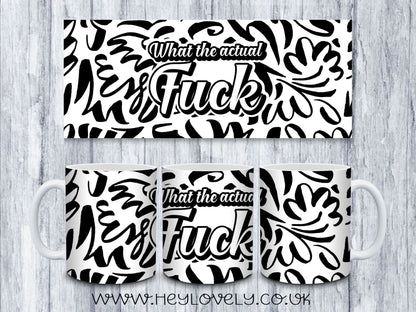 Sweary Mug Black & White Design