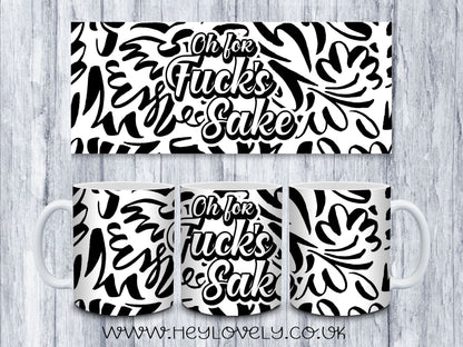 Sweary Mug Black & White Design
