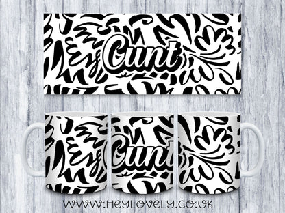 Sweary Mug Black & White Design