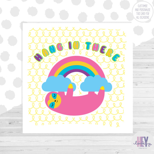 Hang in there card - sloth