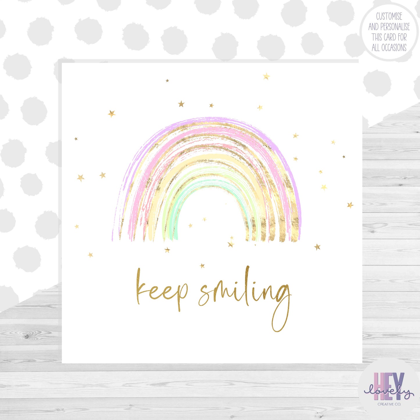 Keep smiling card - rainbow