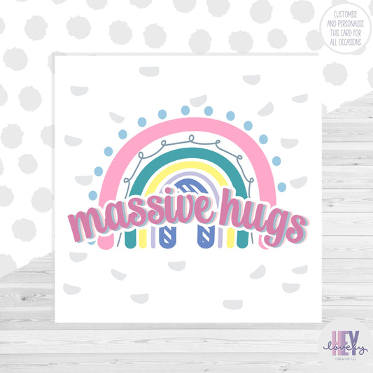 Cute massive hugs card