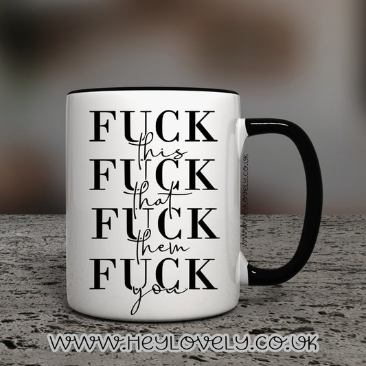 F**k x4 mug
