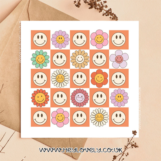 Smiley faces card