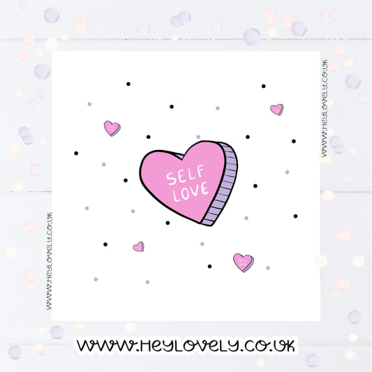 Self love card - pink hearts