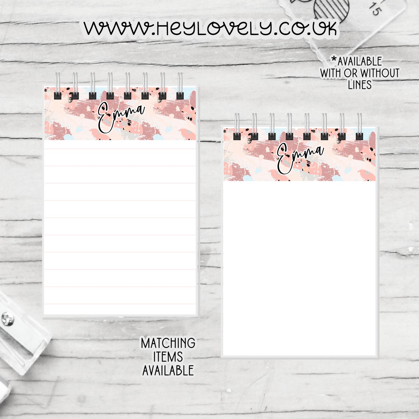 A6 or A5  Wire Bound Notepad* Set 23