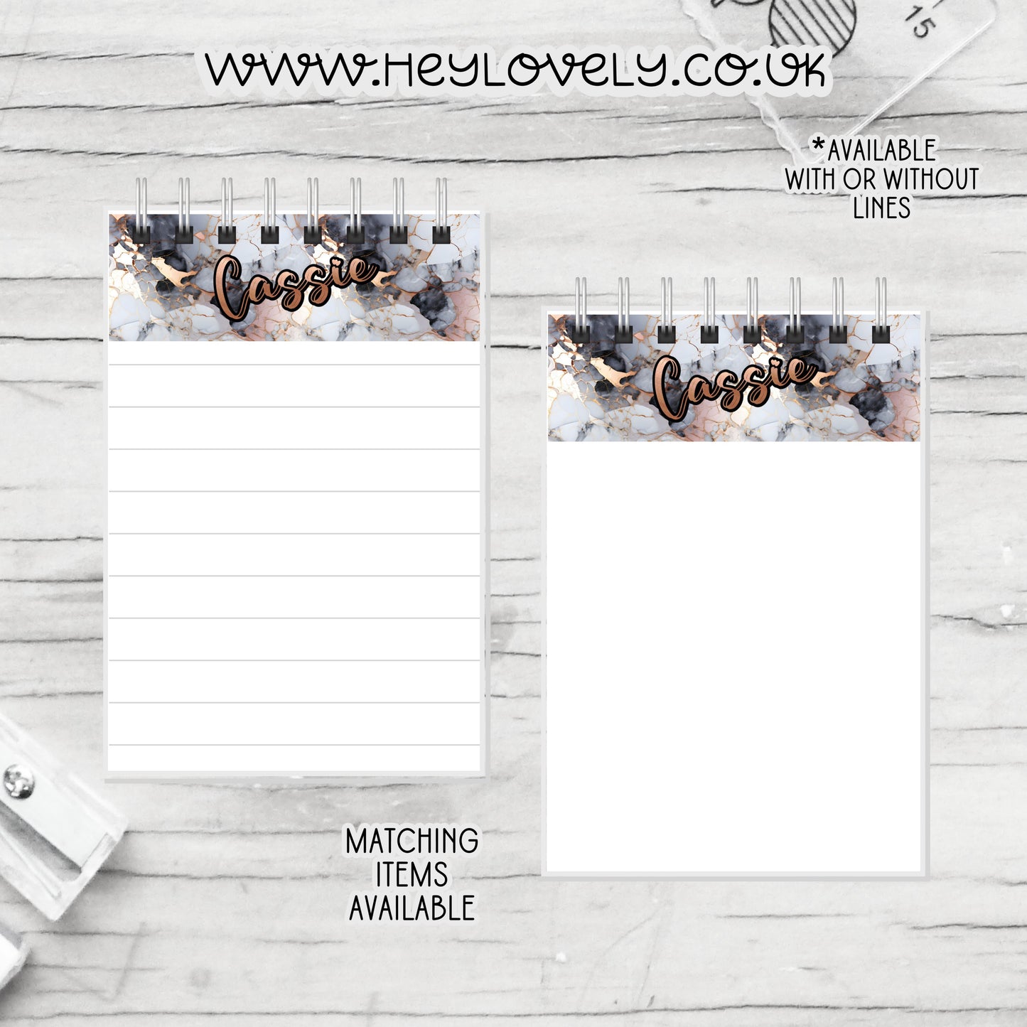 A6 or A5  Wire Bound Notepad * Set 25