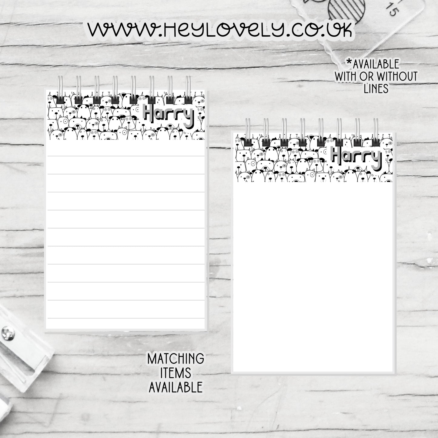 A6 or A5  Wire Bound Notepad * Set 08