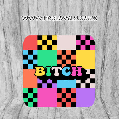 Sweary Mug Bright Squares Design
