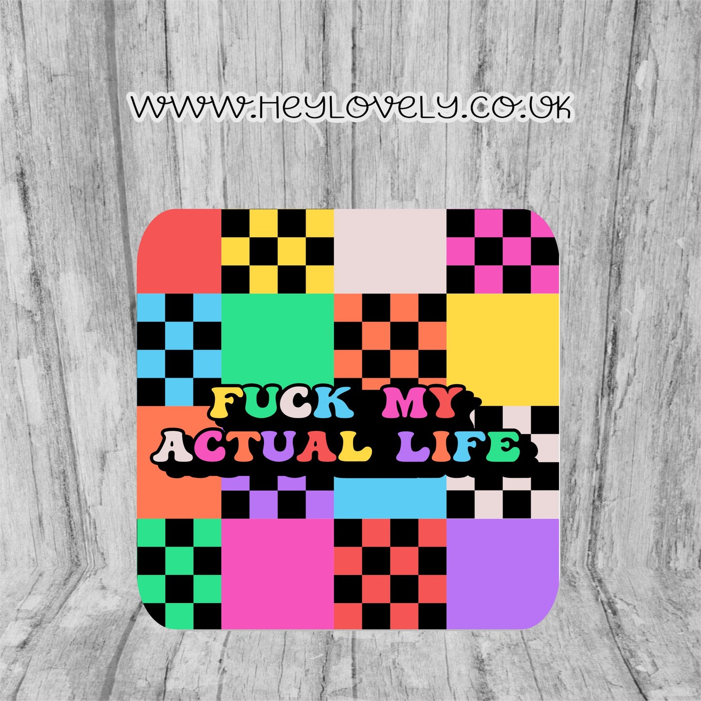Sweary Mug Bright Squares Design