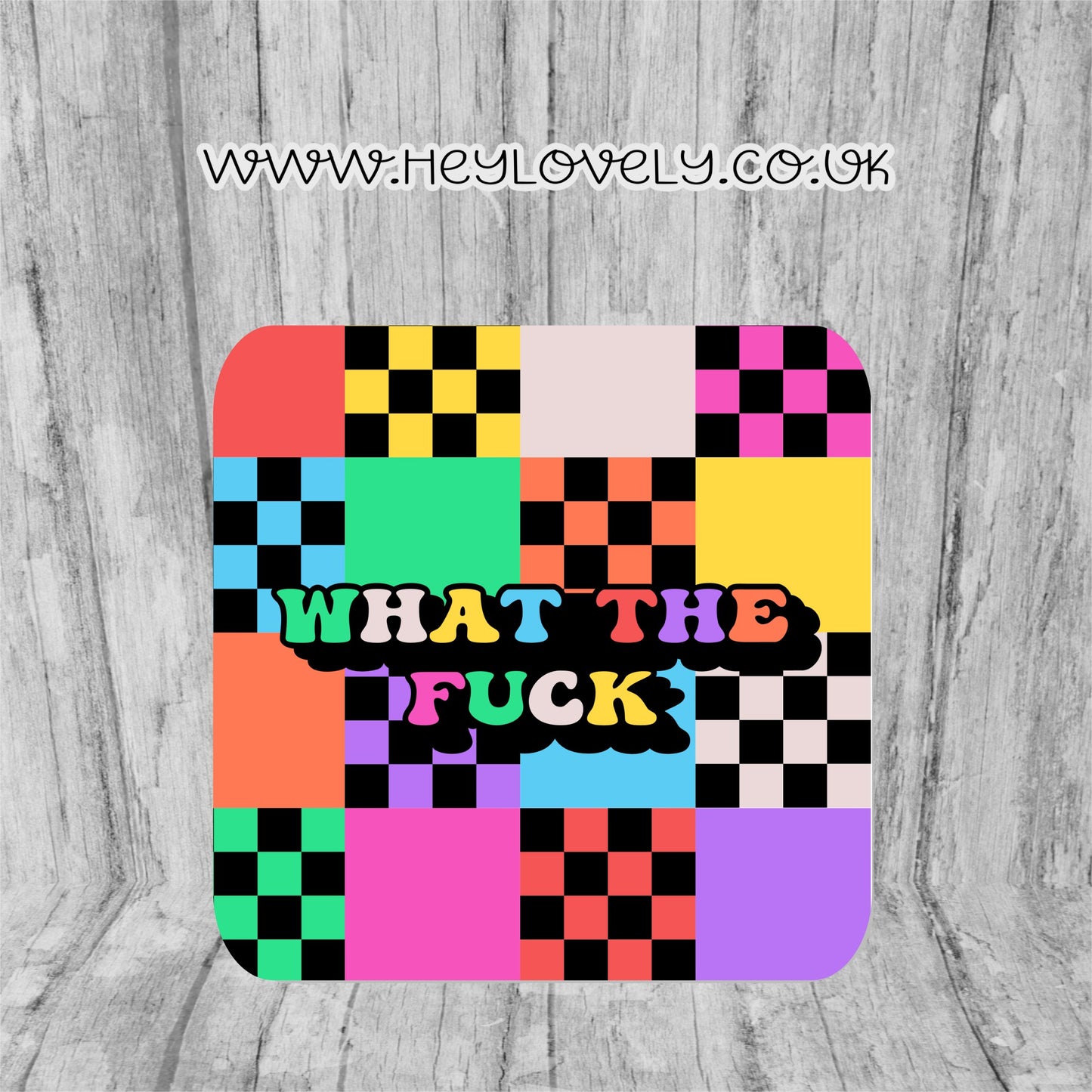Sweary Mug Bright Squares Design